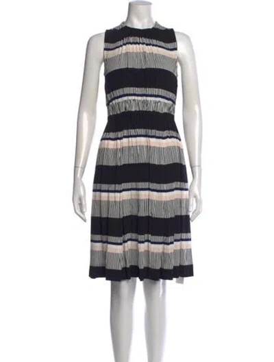 Pre-owned Kate Spade Striped Knee-length Dress In Black