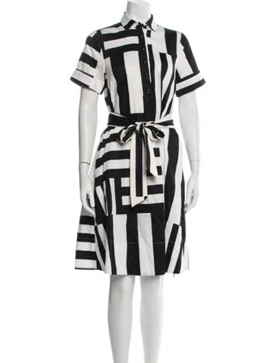 Pre-owned Kate Spade Striped Knee-length Dress In Black/white