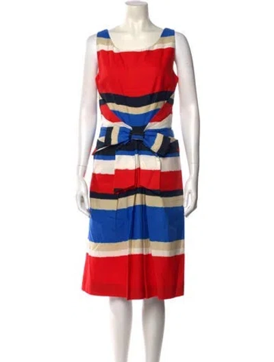Pre-owned Kate Spade Striped Knee-length Dress In Blue