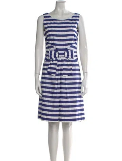 Pre-owned Kate Spade Striped Knee-length Dress In Blue