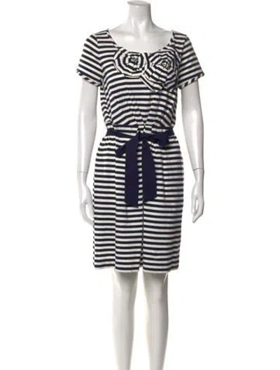 Pre-owned Kate Spade Striped Knee-length Dress In Blue