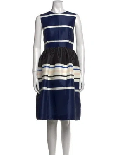 Pre-owned Kate Spade Striped Knee-length Dress In Blue