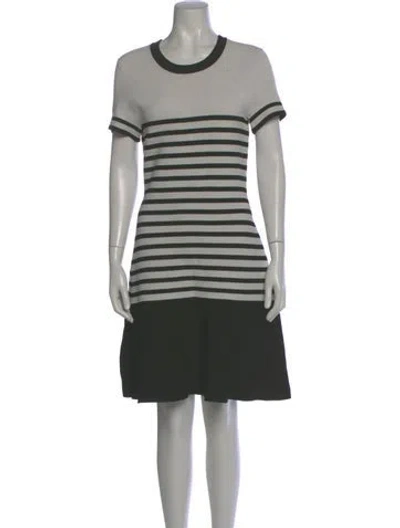 Pre-owned Kate Spade Striped Knee-length Dress In Gray