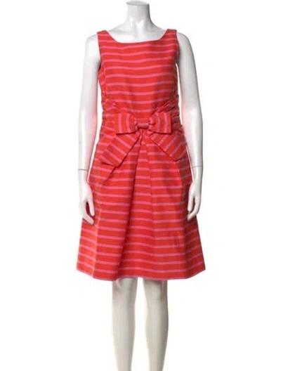 Pre-owned Kate Spade Striped Knee-length Dress In Orange/pink