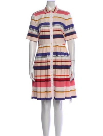 Pre-owned Kate Spade Striped Knee-length Dress In Pink