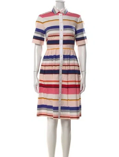 Pre-owned Kate Spade Striped Knee-length Dress In Pink