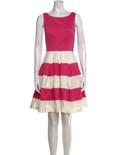 Pre-owned Kate Spade Striped Knee-length Dress In Pink