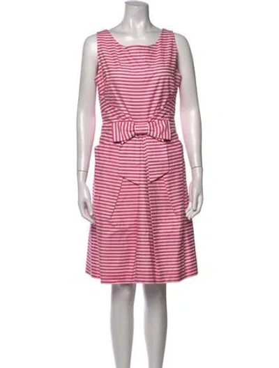 Pre-owned Kate Spade Striped Knee-length Dress In Pink/white