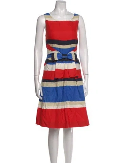 Pre-owned Kate Spade Striped Knee-length Dress In Red