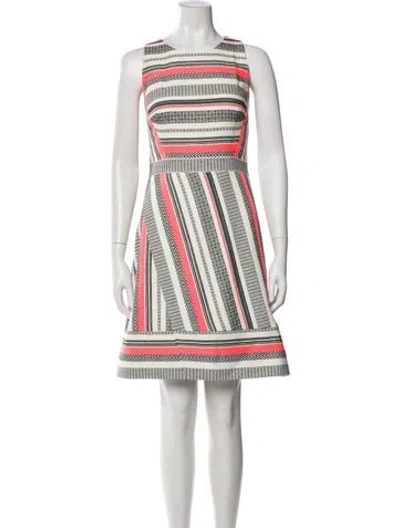 Pre-owned Kate Spade Striped Knee-length Dress In White