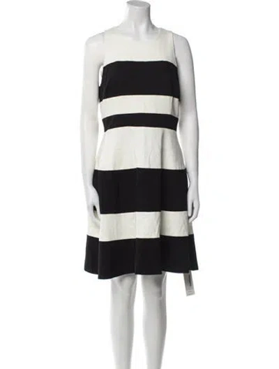 Pre-owned Kate Spade Striped Knee-length Dress In White