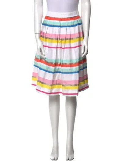Pre-owned Kate Spade Striped Knee-length Skirt In White