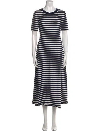 Pre-owned Kate Spade Striped Long Dress In Blue