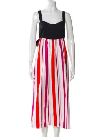 Pre-owned Kate Spade Striped Long Dress In Pink