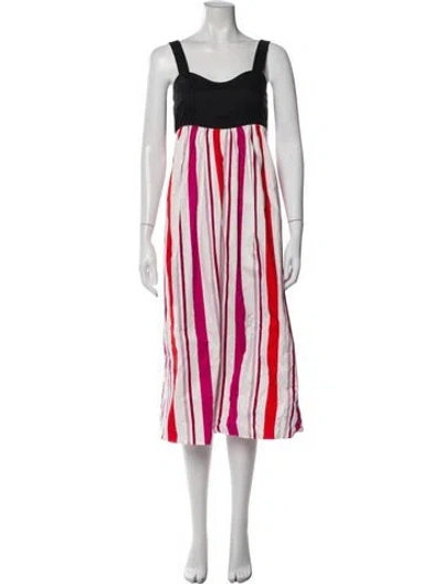 Pre-owned Kate Spade Striped Long Dress In Pink