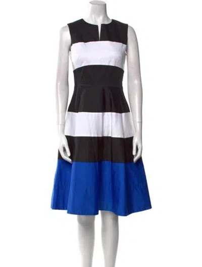 Pre-owned Kate Spade Striped Midi Length Dress In Black