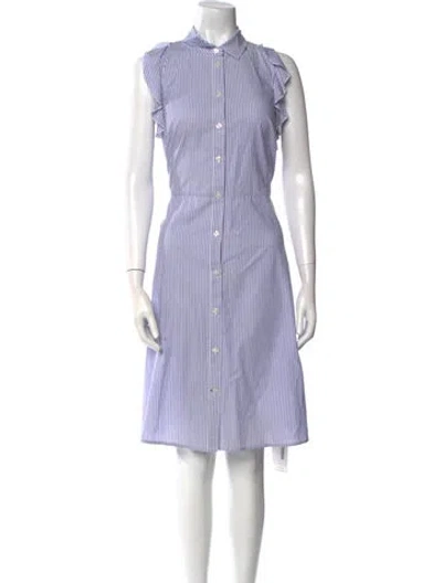Pre-owned Kate Spade Striped Midi Length Dress In Blue