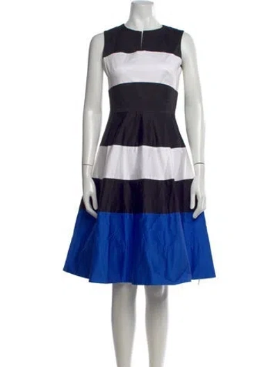 Pre-owned Kate Spade Striped Midi Length Dress In Blue