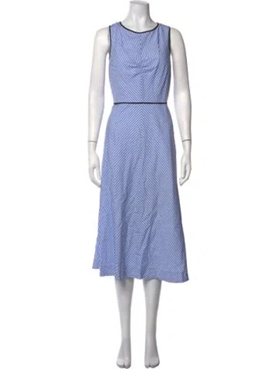 Pre-owned Kate Spade Striped Midi Length Dress In Blue