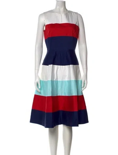 Pre-owned Kate Spade Striped Midi Length Dress In Multi