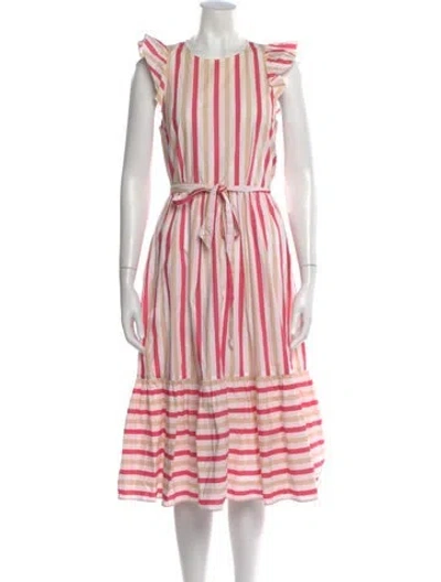 Pre-owned Kate Spade Striped Midi Length Dress In Multi