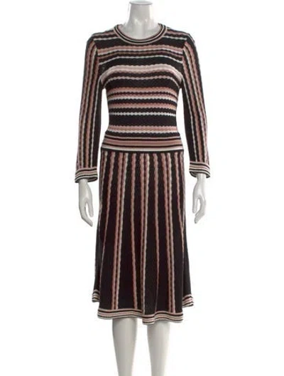 Pre-owned Kate Spade Striped Midi Length Dress In Multi