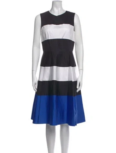 Pre-owned Kate Spade Striped Midi Length Dress In Neutral