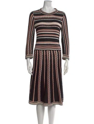 Pre-owned Kate Spade Striped Midi Length Dress In Pink