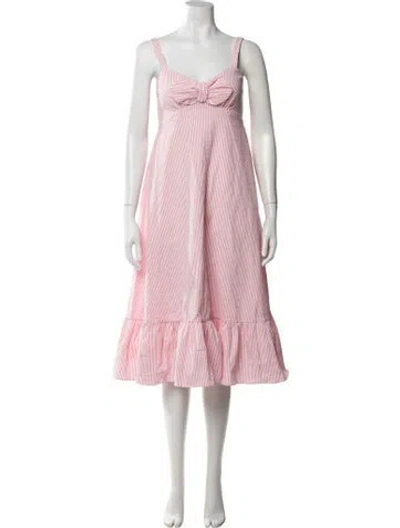 Pre-owned Kate Spade Striped Midi Length Dress In Pink