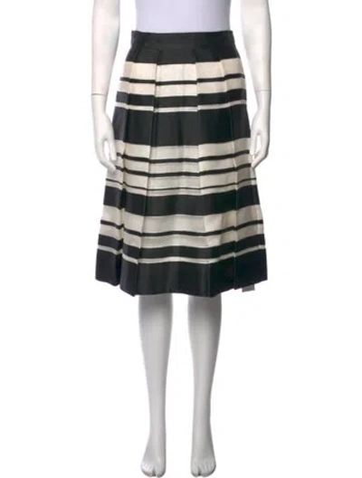 Pre-owned Kate Spade Striped Midi Length Skirt In Black