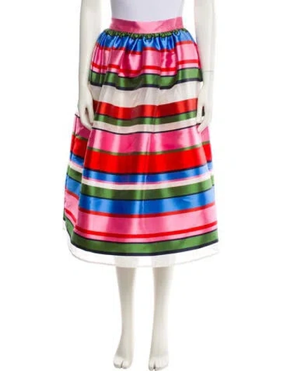 Pre-owned Kate Spade Striped Midi Length Skirt In Multi