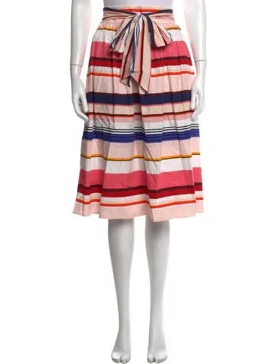 Pre-owned Kate Spade Striped Midi Length Skirt In Pink