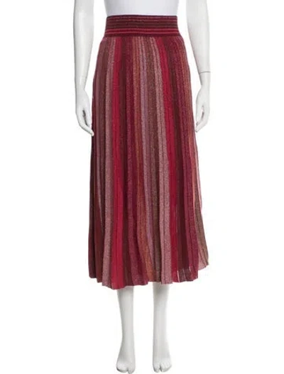 Pre-owned Kate Spade Striped Midi Length Skirt In Purple