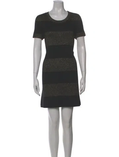 Pre-owned Kate Spade Striped Mini Dress In Black