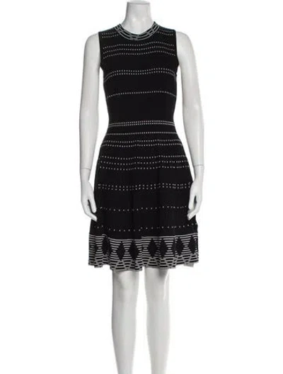 Pre-owned Kate Spade Striped Mini Dress In Black