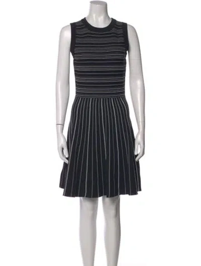 Pre-owned Kate Spade Striped Mini Dress In Black