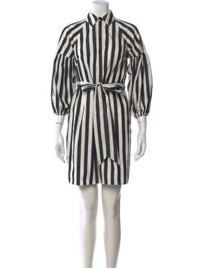 Pre-owned Kate Spade Striped Mini Dress In Black