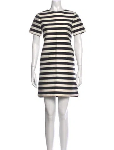 Pre-owned Kate Spade Striped Mini Dress In Black