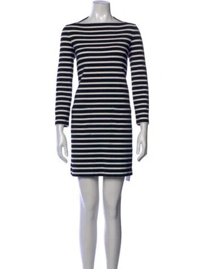 Pre-owned Kate Spade Striped Mini Dress In Black