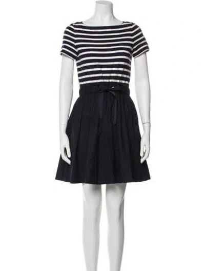 Pre-owned Kate Spade Striped Mini Dress In Blue