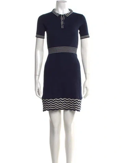 Pre-owned Kate Spade Striped Mini Dress In Blue