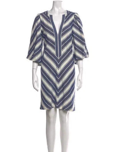 Pre-owned Kate Spade Striped Mini Dress In Blue