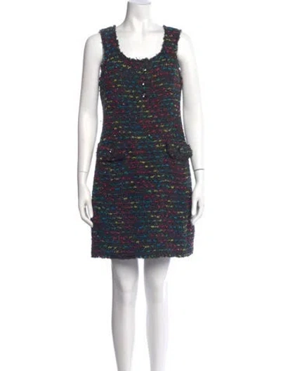 Pre-owned Kate Spade Striped Mini Dress In Blue
