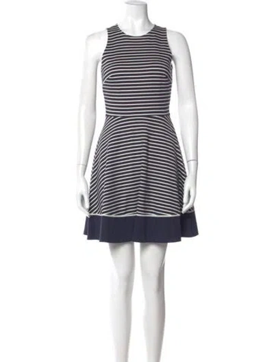 Pre-owned Kate Spade Striped Mini Dress In Blue