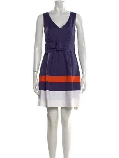 Pre-owned Kate Spade Striped Mini Dress In Blue