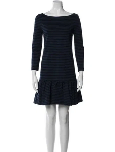 Pre-owned Kate Spade Striped Mini Dress In Blue