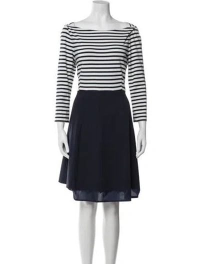 Pre-owned Kate Spade Striped Mini Dress In Blue