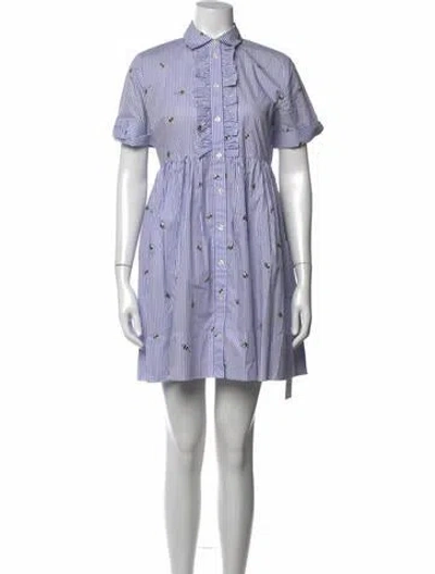 Pre-owned Kate Spade Striped Mini Dress In Blue