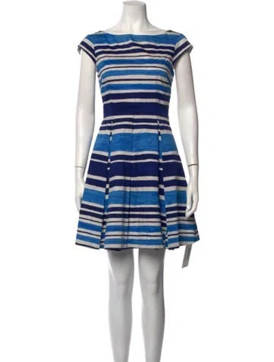 Pre-owned Kate Spade Striped Mini Dress In Blue/white