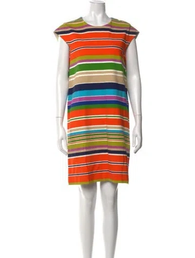Pre-owned Kate Spade Striped Mini Dress In Green/orange